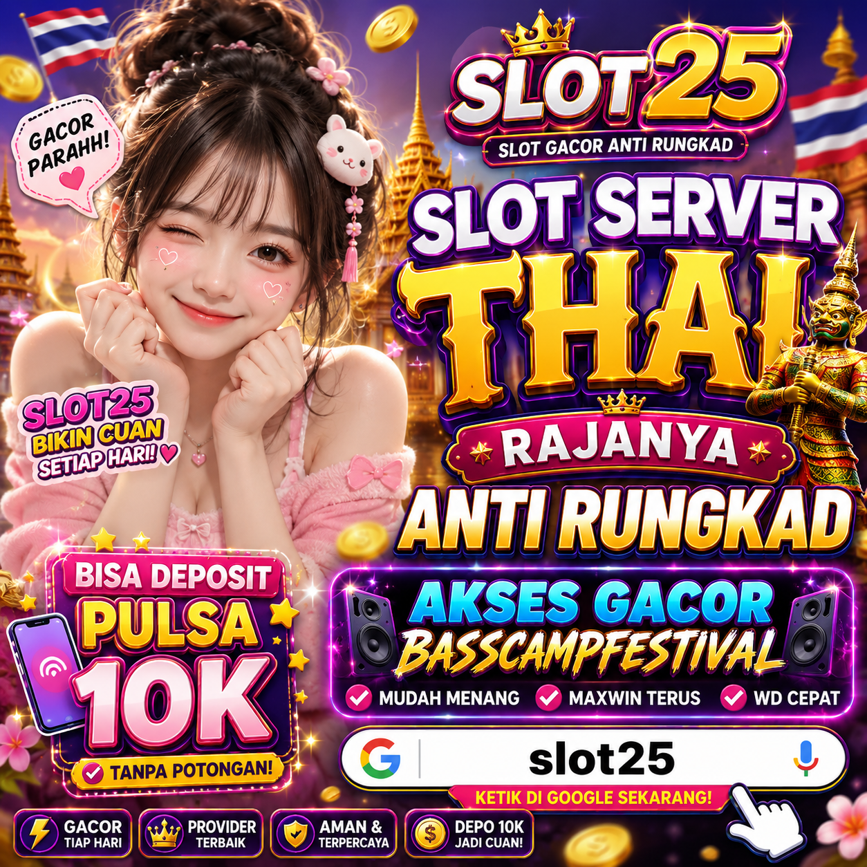 Slot25 Slot Server THAI Rajanya Anti Rungkad Bisa Deposit Pulsa 10k, Akses Gacor BassCampFestival